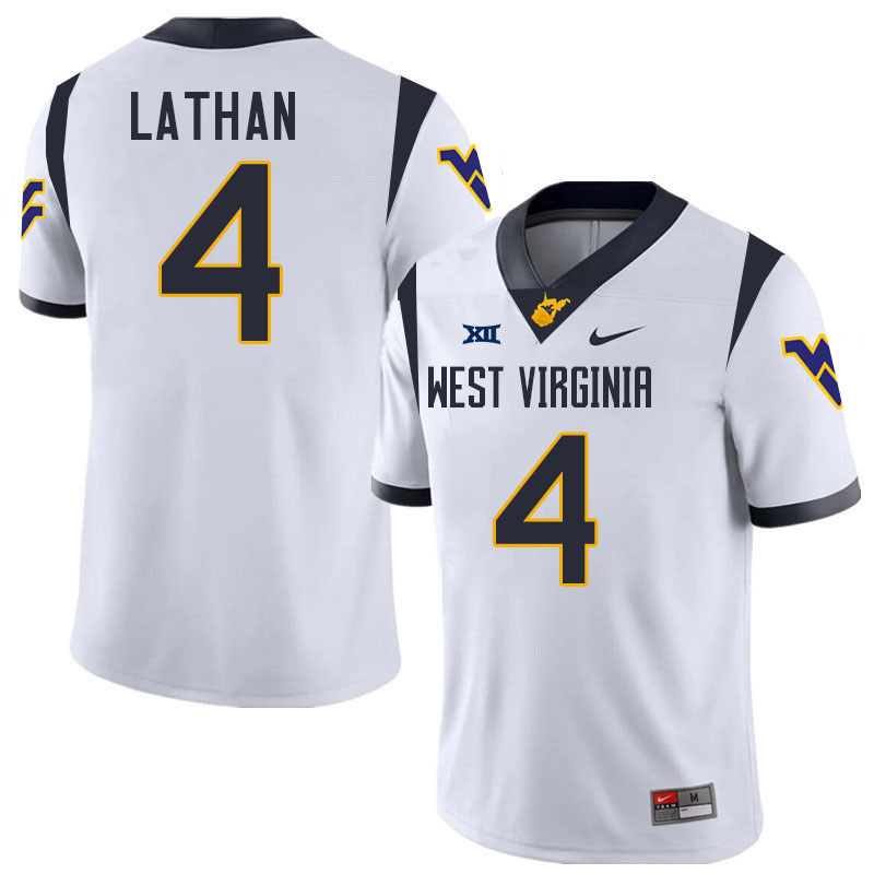 Trey Lathan WVU Jersey,West Virginia Mountaineers #4 Trey Lathan Jersey Youth College-White